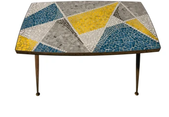 Mid-Century Modern Coffee Table with Mosaic Top by Berthold Muller, 1950s